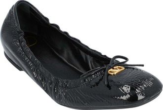 Valentino Womens Goatskin Vlogo Signature Ruched Slip-On Ballerina (Authentic Pre-Loved)