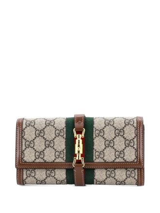 Gucci Jackie 1961 Continental Chain Wallet GG Coated Canvas shoulder bag - Marrone