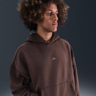 Nike Mens Standard Issue Therma-FIT Brushed Basketball Pullover Hoodie in Brown | IM5918-237