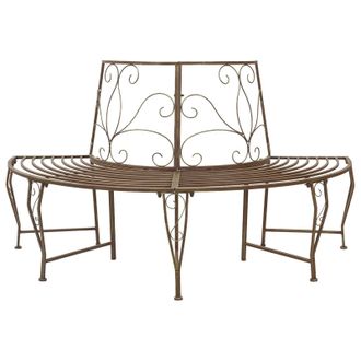 vidaXL Banco De &Aacute;rbol 4-n&uacute;mero De Plazas 160 X 80 X 89 Cm Acero Vidaxl