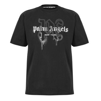 Palm Angels Mens Ny Mono Tee in Black - Size X-Small