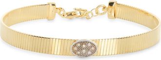 Meshmerise Oval Diamond Ribbed Chain Bracelet in Yellow Gold at Nordstrom Rack