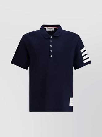 Thom Browne ribbed collar polo sweater