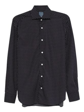 Barba polka-dot shirt - men - Cotton - 41 - Blue