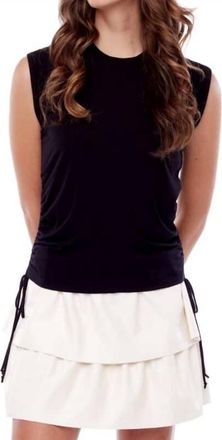 UP Drawstring Top In Black