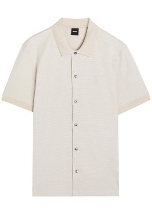 BOSS Boss Powell Piqu&eacute; Cotton Shirt - Beige - XL