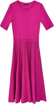 Carolina Herrera Geplooide Jacquard Jurk Fuchsia - Dames - Casual kleedjes - Roze - XS - Kleedjes