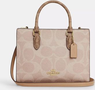 Coach Maggie Small Tote Bag In Blocked Signature Canvas