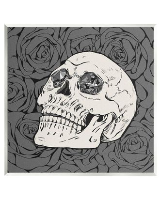 Stupell Industries Crystal Eyes Skull Goth Roses Wall Plaque Wall Art By Ziwei Li