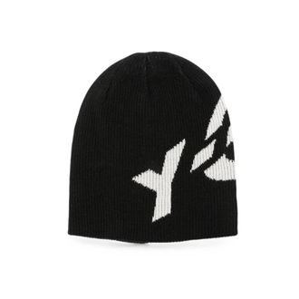 Yohji Yamamoto Black Logo Beanie Cap