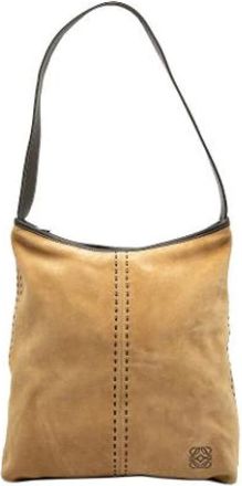 Loewe Pre-owned Suede Schoudertas - Dames - Vintage Handtas - Bruin - ONE Size - Leer - Vintage
