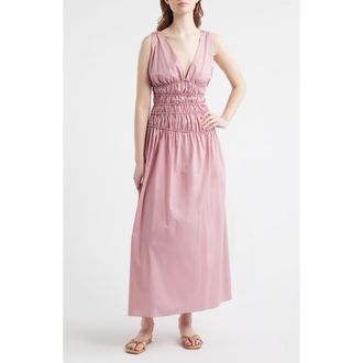 Faithfull The Brand Saja Braid Detail Cotton Maxi Dress in Dusk at Nordstrom, Size X-Small