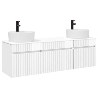 vidaXL Juego De Muebles De Ba&ntilde;o 3 Uds. Blanco Brillante Vidaxl