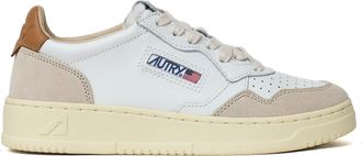 Autry White Medalist Low Leather Suede Sneakers