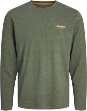 Jack & Jones regular fit longsleeve JJALVIS met printopdruk kombu green