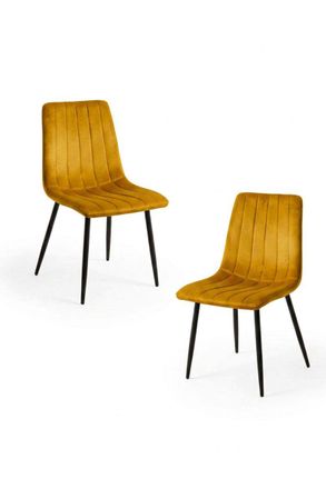 Regalos Miguel Packs Sillas Comedor - Pack 2 Sillas Liny Terciopelo - Mostaza