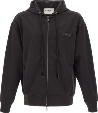 Iceberg Trui Zwart - Heren - Vesten met rits - Zwart - L - Katoen - Hoodies & sweatvesten