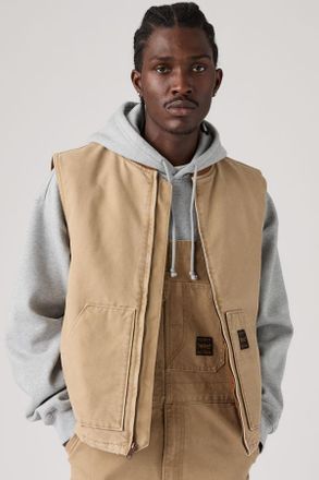 Levi's Sansome Vest - Men - 2XS - Beige / Tigers Eye Canvas