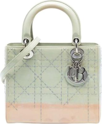 Dior Pre-owned Handbags, female, Green, Size: ONE SIZE Pre-owned Lady Dior Handbag
