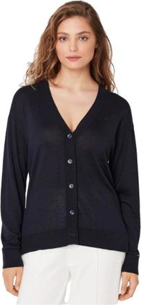 Tommy Hilfiger V-Neck Cardigan - Dames - Vesten - Blauw - L - Wol - Truien & Vesten