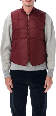 Fortela Vest1 Burgundy Duck Down Brass Zip Padded Vest