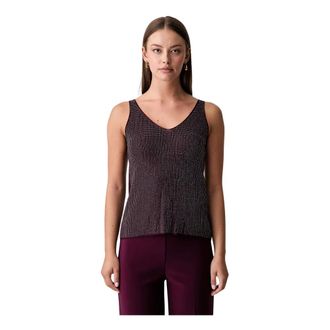 Joseph Ribkoff Tops, Dames, Bruin, 2Xl, Polyester, Metallic Gebreide Camisole