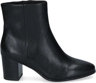 Caprice Enkellaarsjes - Dames - Laarzen met Hak - Zwart - 39 EU - Leer - Schoenen