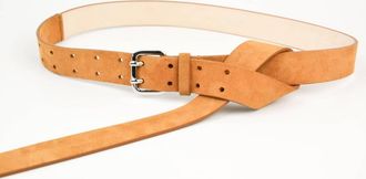 D&eacute;hanche Womens Mini Hutch Extra Long Suede Belt In Caramel