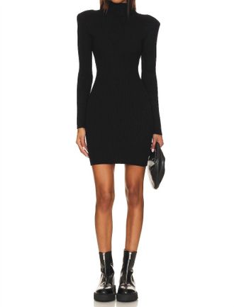 Astr Gwen Sweater Dress In Black