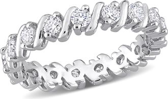 Mimi & Max 1ct DEW Created Moissanite Eternity Band in Sterling Silver