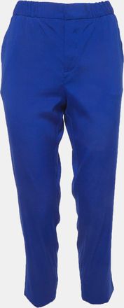 Roberto Cavalli Blue Silk Slim Fit Trousers