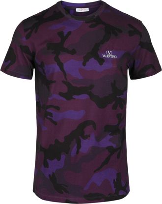 Valentino Camouflage Print Cotton T-Shirt
