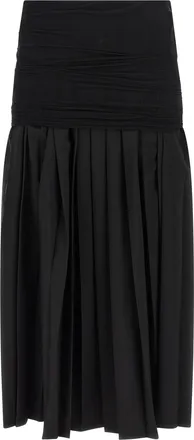Maison Margiela Black Polyester Midi Womens Skirt