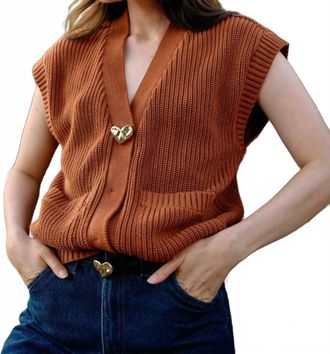 Cleobella Cuore Sweater Vest In Clay