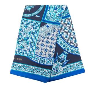 Herm&egrave;s Pre-owned Scarves, female, Blue, Size: ONE SIZE Pre-owned Ciels Byzantins Scarf