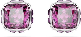 Swarovski Square Cut Birthstone Crystal Stud Earrings in Purple/February at Nordstrom