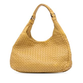 Bottega Veneta Pre-owned Womens Intrecciato Leather Hobo Bag - Beige - One Size