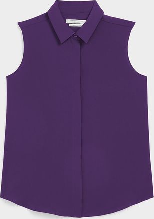 Contemporaine Womens Shirt collar silky cami