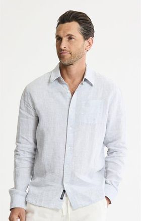 J.A.C.H.S. Linen Button-Down Shirt in Grey at Nordstrom, Size Xx-Large