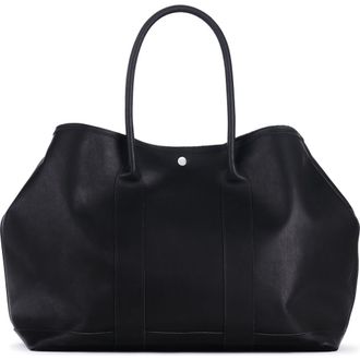 Ezra Arthur Audrey American Steer Leather XL Tote Bag in Black at Nordstrom
