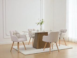 Pascal Morabito Sedia con braccioli Tessuto e Legno di faggio Beige - Lotto di 2 - PEGA di Pascal MORABITO