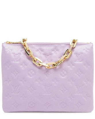Louis Vuitton Purple Monogram Embossed Lambskin Coussin Pm (Authentic Pre- Loved)