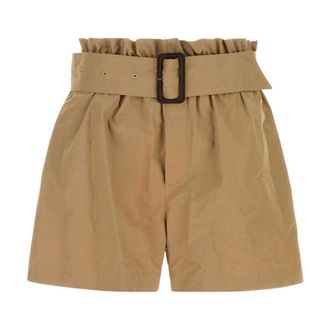 Saint Laurent Paperbag Bermuda Shorts - Dames - Korte broeken - Beige - Maat: M Katoen