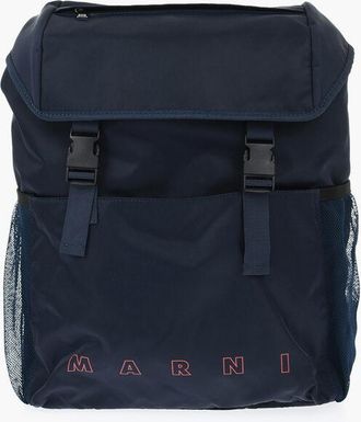 Marni Solid-Color Nylon Backpack with Printed Logo size One Size