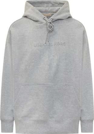 Michael Kors Grijze hoodie met geborduurd logo - Dames - Hoodies - Grijs - L - Hoodies & sweatvesten
