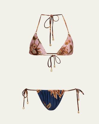 Zimmermann Aster Spliced Triangle Two-Piece Swimsuit