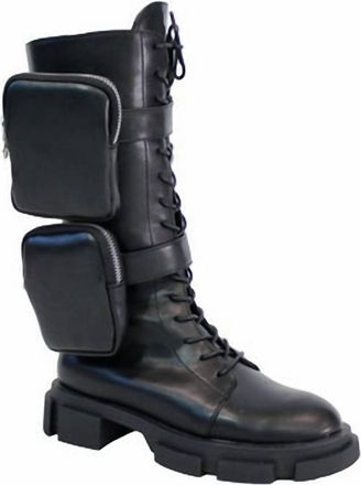 Liliana Womens Calf High Moto Boot In Black