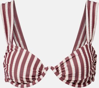 SIMKHAI Anniston striped bikini top