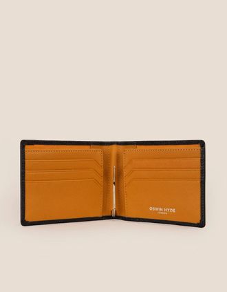 Oswin Hyde Mens Sloane Tan Money Clip Wallet - Orange