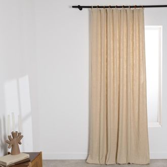 Maisons du monde Cortina gruesa, color arena, con anillas bicolor, 140x250 cm